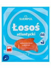ŁOSOŚ ATLANTYCKI PLASTRY WĘDZONY NA ZIMNO 100g SUEMPOL
