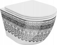 MEXEN LENA MISKA WC RIMLESS DESKA DUROPLAST BIAŁA CZARNA WZÓR
