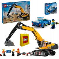 ZESTAW 2w1 LEGO CITY Koparka 60420 Radiowóz 60312 + gratis TORBA PREZENT