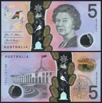 $ Australia 5 DOLLARS P-62a UNC 2016