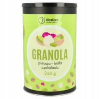 KruKam Granola pistacja z białą czekoladą i malinami liofilizowanymi 260g