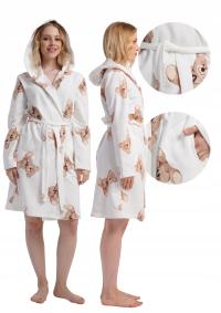 Женский халат Vienetta, хлопковый, с капюшоном, теплый, приятный