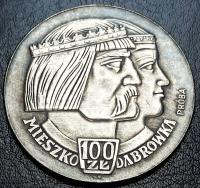 100 złotych 1966,Mieszko I , Dąbrówka ,PRÓBA , Kopia platerowana srebrem