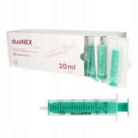 Strzykawki 2 częściowe 20 ml DuoNex Zarys 100 szt zielony tłok