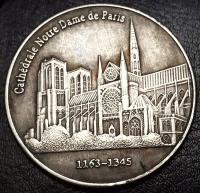 5 Franków ,Katedra Notre Dame 1163,1345, Francja ,kopia platerowana srebrem