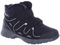 CMęskie Ocieplane Czarno-szare Buty Zimowe Trekkingowe Górskie SOFTSHELL