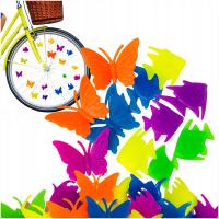 Rybki i Motylki Kolorowe Ozdoby Rowerowe dla Dzieci Łatwy Montaż 24 sztuki