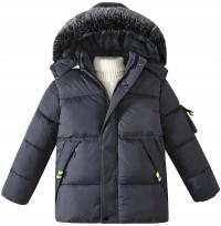 Kurtka zimowa #137S10 PUCHOWA OCIEPLONA CIEPŁYM MISIEM 134/140