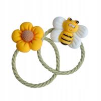 Zestaw gumka kwiatuszek pszczółka do włosów warkoczyków dla dziewczynki