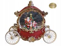 KAROCA Z MIKOŁAJEM KULA ŚNIEŻNY WIR POZYTYWKA OŚWIETLENIE LED ŚWIĘTA