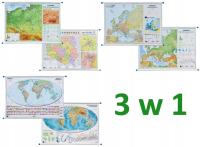 Польша Европа мир настенная карта x 3 набор карт художественная карта