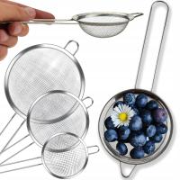3X кухонные стальные ситечки 3шт набор дуршлаг дуршлаг с ручкой