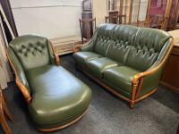 Sofa skórzana z szezlongiem/Komplet/Raty