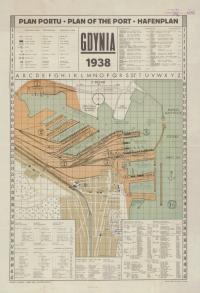 Gdynia - archiwalny plan portu z 1938 r. | Format A3+ bez ramy