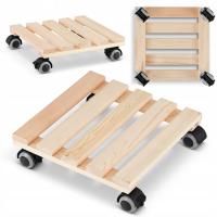 Деревянная квадратная подставка для цветочных горшков, мебельная платформа, ролики