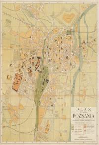 Poznań - plan miasta PWK z 1929 r. | Format A3+ w ramie 45x60 cm