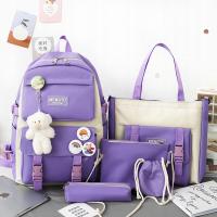 Школьный рюкзак набор пенал сумка 5в1 фиолетовый