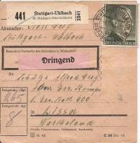 TRZECIA RZESZA -LESZNO WARTHELAND -skart -obieg 1943 rok