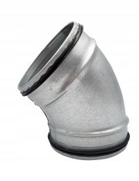 Kolano tłoczone z uszczelką fi 125 ocynk 45 stopni