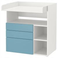 IKEA SMASTAD Stół do przewijania, 90x79x100 cm biały/niebieski