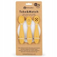 Petite&mars Sztućce silikonowe dla dzieci łyżeczki Take&Match / Orche