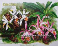 T.0978 Bloczek FLORA Kwiaty Orchidea CONGO