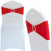 OPASKA ELASTYCZNA OZDOBA NACIĄGANA CZERWONA SPANDEX NA KRZESŁO BANKIETOWE