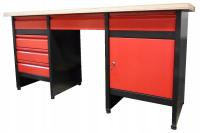 Stół warsztatowy stół roboczy 170 cm, BLAT sklejka 3 cm, 6 szuflad i szafka