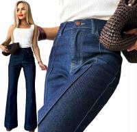 Jeansy Awanti niebieskie szwedy wysoki stan długie bawełniane