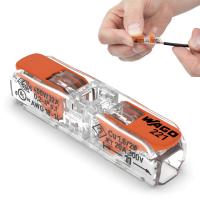 ZŁĄCZKA WAGO 221-411 PRZELOTOWA SZYBKOZŁĄCZE DRUT LINKA 0,2 - 4mm² 2x4mm