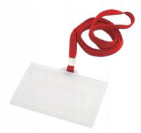 Holder Identyfikator na Smyczy z taśmą CZERWONY zestaw 2 sztuk