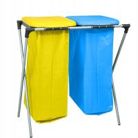STOJAK METALOWY do Segregacji Śmieci Pojemnik KOSZ NA ODPADY na 2 WORKI