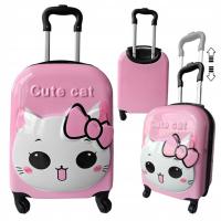 Dziecięca walizka podróżna na kółkach Kotek KABINOWA BAGAŻ DZIECI z szyfrem