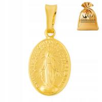 SREBRNY DAMSKI MEDALIK CUDOWNA MATKA BOSKA POZŁACANY NA ŁAŃCUSZEK PRÓBA 925