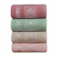 Zestaw czterech bawełnianych ręczników 50x90 Żakardowy wzór REBEKA
