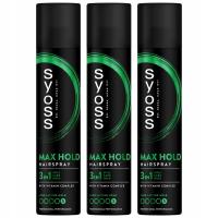 Syoss Max Hold Lakier Mocno Utrwalający do Włosów 300ml 3szt