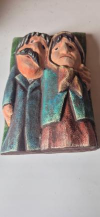 Piękna stara ceramiczna plakieta starocia PRL Galeria Czernicki T25