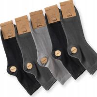 Fanabella Skarpetki eleganckie długie sportowe BAMBUS trwałe MOCNE wielokolorowy