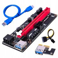 PCI-E Riser 009S 1X 16-krotny przedłużacz PCI E USB Riser 009S podwójna 6-p