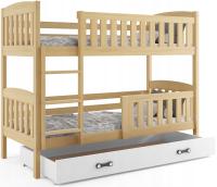 Łóżko piętrowe Kubuś 190x80 z materacem i szufladą