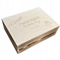 Pudełko Drewniane z Pokrywą personalizowane 40x30x13 cm Skrzynka z Grawerem