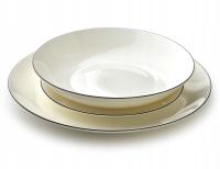 LEA SIMPLE Komplet obiadowy 18czczarny pasek