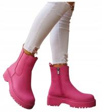 Botki dziecięce Ocieplane fuksjowe buty zimowe dla dziewczynki 18374