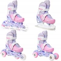 Роликовые коньки регулируемые роликовые коньки 4в1 RAVEN Loret Lila / Pink LED ролики