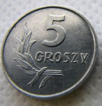 5 gr groszy 1965 mennicze mennicza z rolki piękne UNC