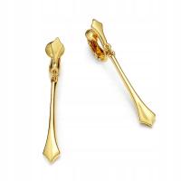 Złote Klipsy z Kryształkami Damskie na Każdą Okazje Wiszące Lekkie Colibra