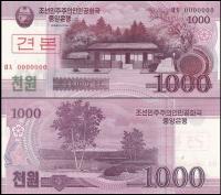 KOREA PÓŁNOCNA 1000 WON 2008 (2009) SPECIMEN P.64s