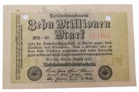 Stary Banknot kolekcjonerski Niemcy 10 milionów marek 1923