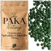 Algi Spirulina Chlorella 500mg 240 tabletek Paka Natury Organiczne Detox
