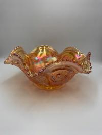 Patera szklana Imperial Carnival Glass reliefowa